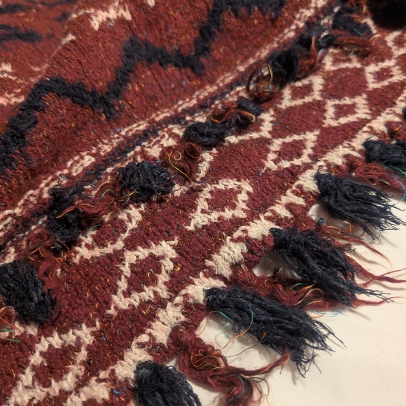 Anthropologie Moth Veras Cardigan Small Wine Red And Midnight Blue - Picture 3 of 15